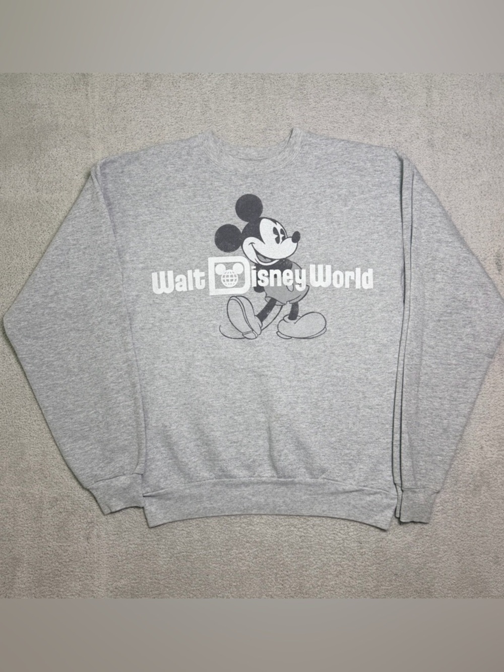Walt Disney World Sweatshirt Adult Small Heather Gray Graphic Print Crew Neck